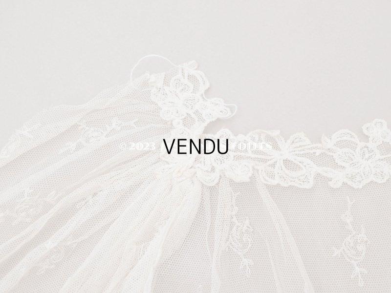 画像15: アンティーク カーテン用 チュールレース リボン柄の刺繍入り