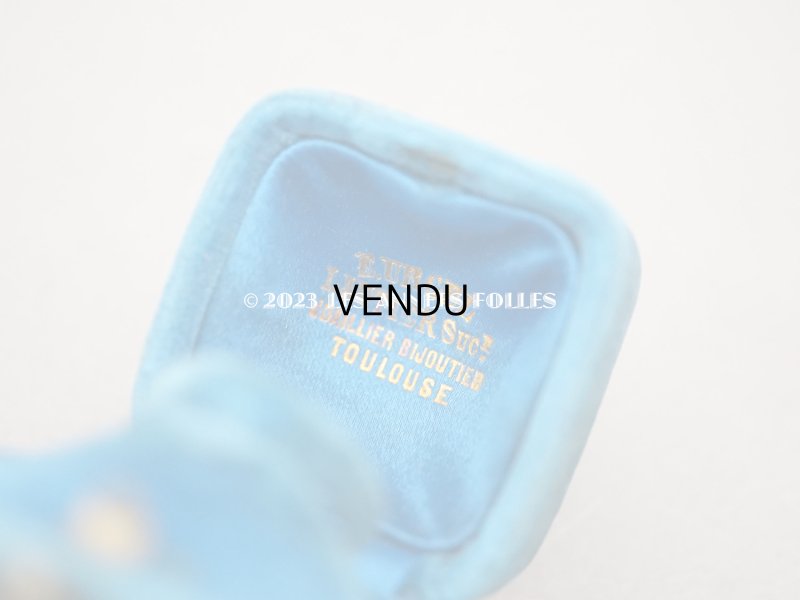 画像4: 19世紀 アンティーク リングボックス ブルーのベルベット ジュエリーボックス