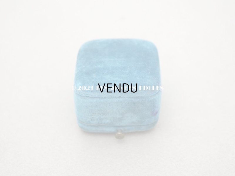 画像3: 19世紀 アンティーク リングボックス ブルーのベルベット ジュエリーボックス