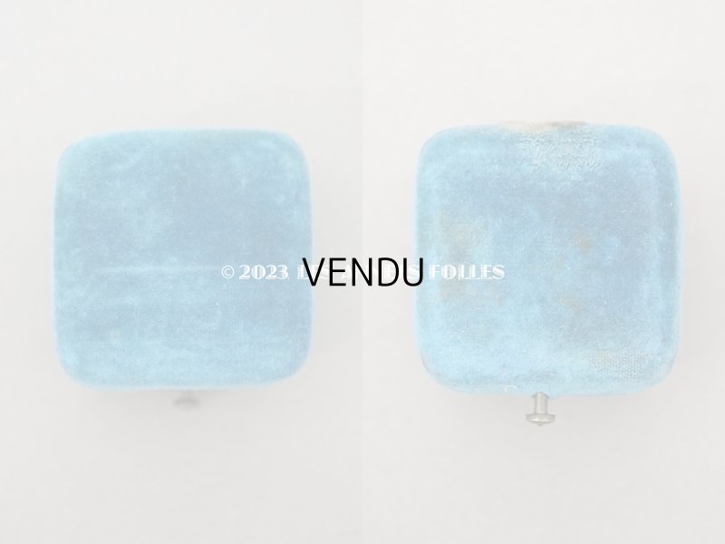 画像7: 19世紀 アンティーク リングボックス ブルーのベルベット ジュエリーボックス