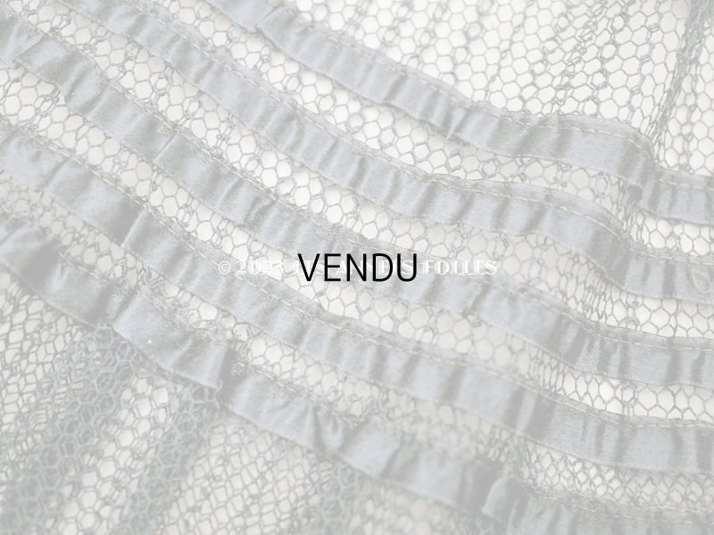 画像5: 19世紀末 アンティーク  ドレスの裾 シルクのプリーツ&レース 1.84m 28cm幅