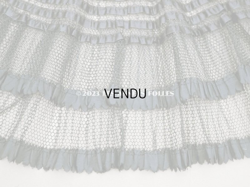 画像3: 19世紀末 アンティーク  ドレスの裾 シルクのプリーツ&レース 1.84m 28cm幅