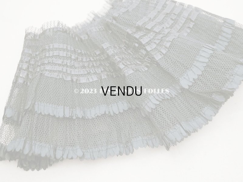 画像7: 19世紀末 アンティーク  ドレスの裾 シルクのプリーツ&レース 1.84m 28cm幅