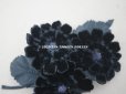 画像2: アンティーク ベルベットの布花　黒 (2)