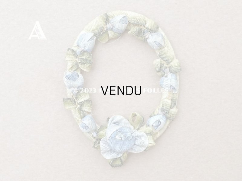 画像3: アンティーク ブルーの薔薇のロココモチーフ  オーバル