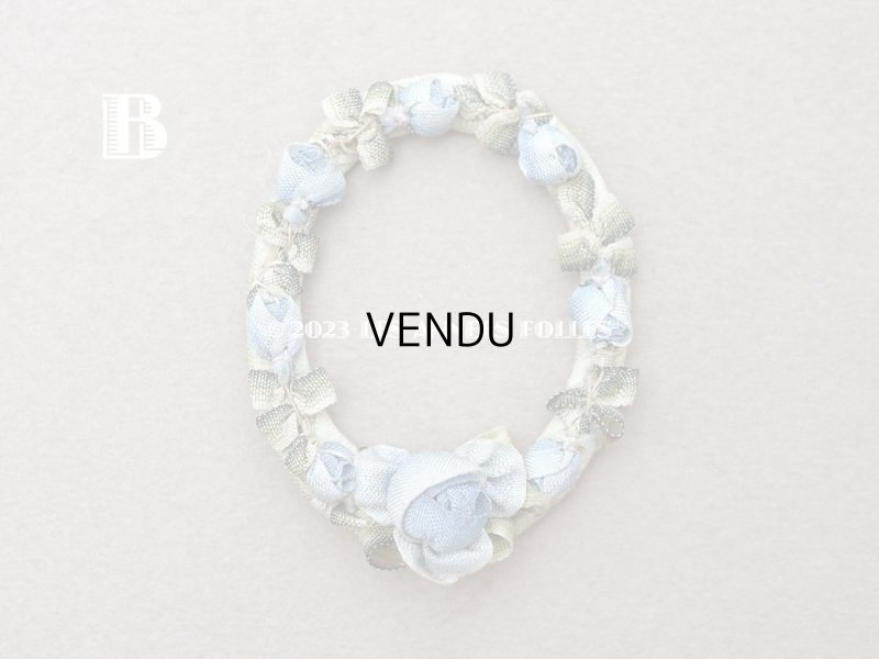 画像6: アンティーク ブルーの薔薇のロココモチーフ  オーバル