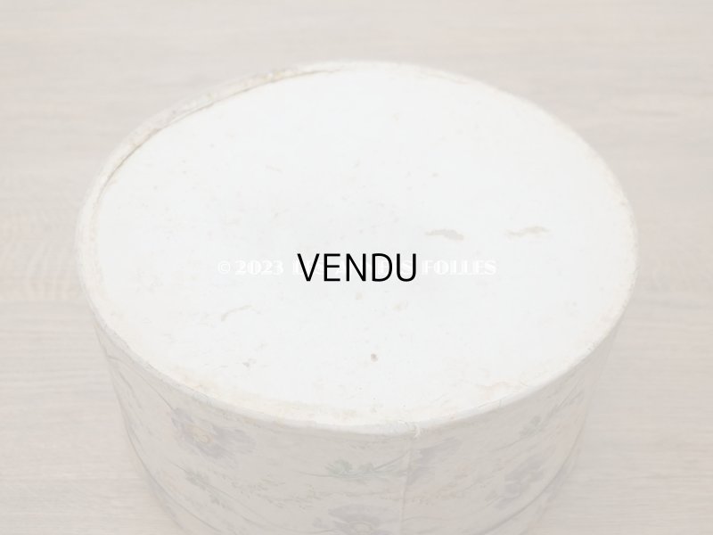 画像8: アンティーク  カルトナージュのハットボックス　芥子の花＆ミモザ　35.2×31.6×20cm