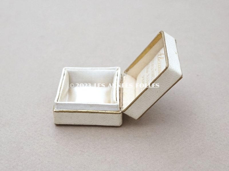 画像9: アンティーク  小さなジュエリーボックス オフホワイト ゴールドの縁取り