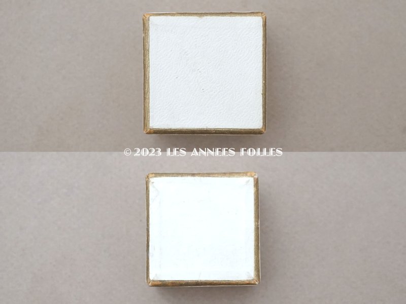 画像6: アンティーク  小さなジュエリーボックス オフホワイト ゴールドの縁取り