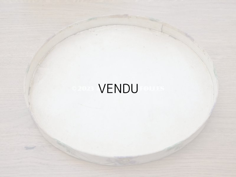 画像12: アンティーク  カルトナージュのハットボックス　芥子の花＆ミモザ　35.2×31.6×20cm