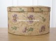 画像5: アンティーク  カルトナージュのハットボックス　芥子の花＆ミモザ　35.2×31.6×20cm