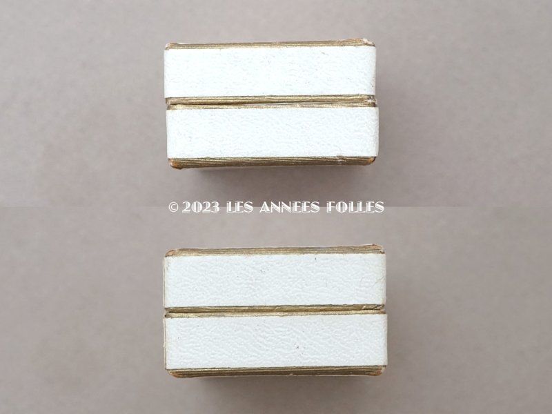 画像8: アンティーク  小さなジュエリーボックス オフホワイト ゴールドの縁取り