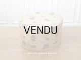 アンティーク  カルトナージュのハットボックス　芥子の花＆ミモザ　35.2×31.6×20cm