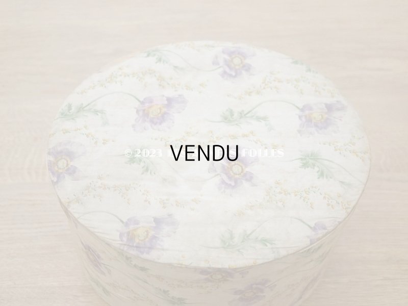 画像7: アンティーク  カルトナージュのハットボックス　芥子の花＆ミモザ　35.2×31.6×20cm
