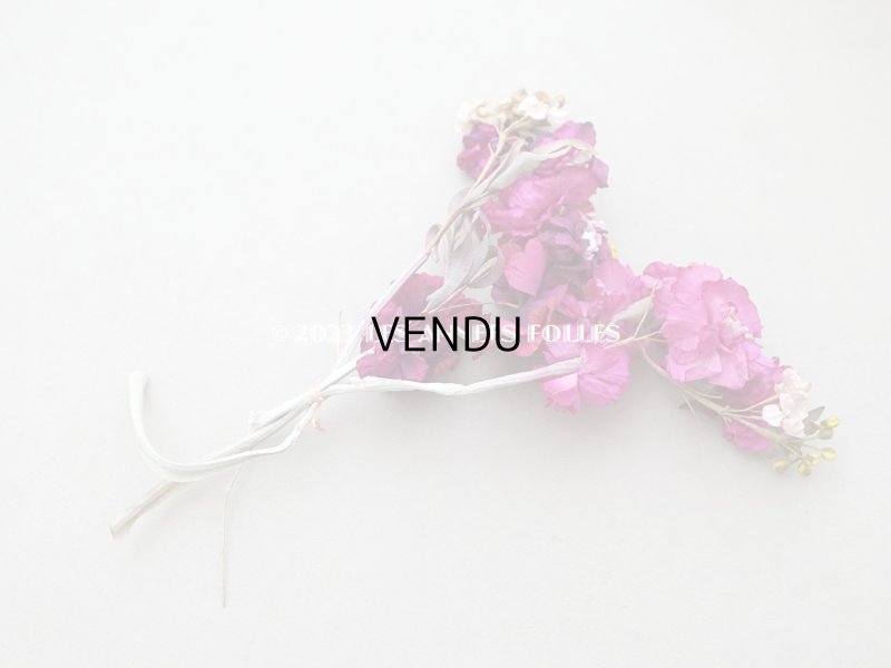 画像5: 1900年頃 アンティーク シルク製 布花 赤紫