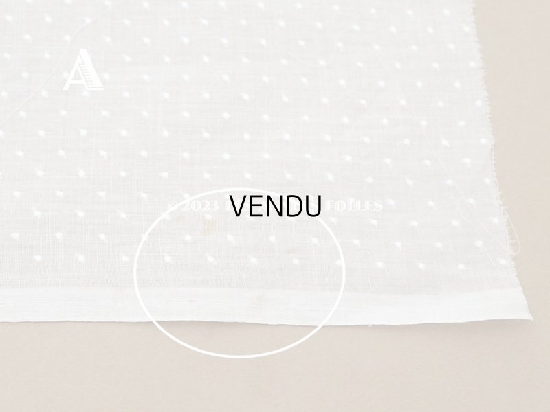 画像4: アンティーク  ドットの刺繍入り コットン生地 