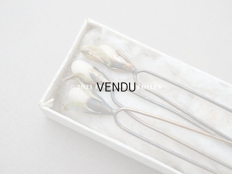 画像3: 1900年頃 アンティーク ウェディングヴェール用 ワックスフワラーのエパングル L'INDISPENSABLE EPINGLES POUR VIOLES DE MARIEES