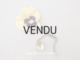 アンティーク  パンジーの布花 ベルベット レモン色