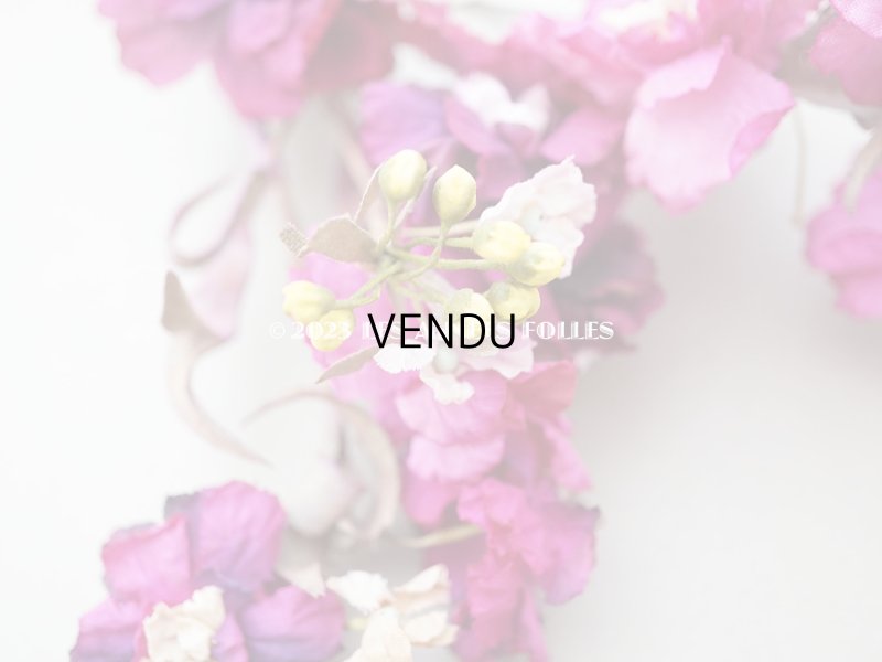 画像4: 1900年頃 アンティーク シルク製 布花 赤紫