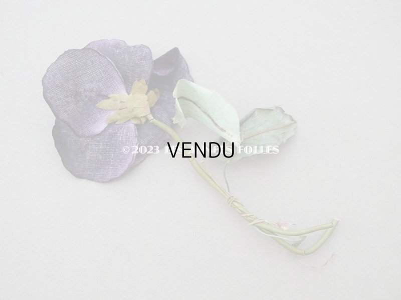 画像3: アンティーク  パンジーの布花 ベルベット 深紫