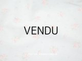 アンティーク  花模様 コットン製ファブリック 水色
