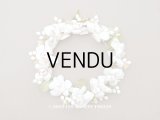 アンティーク パウダーピンクの薔薇の布花＆ワックスフラワーの花冠 ティアラ