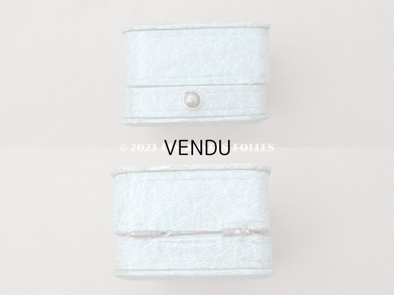 画像7: アンティーク 金彩入り ジュエリーボックス グレイッシュブルー ペンダントトップ用