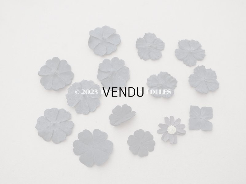 画像9: アンティーク 布花材料  ベルベットの花びらのセット 黒 14ピースのセット