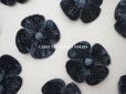 画像2: アンティーク 布花材料  ベルベットの花びらのセット 黒　15ピースのセット 5cm (2)