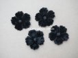 画像4: アンティーク 布花材料  ベルベットの花びらのセット 黒　14ピースのセット 