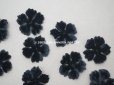 画像2: アンティーク 布花材料  ベルベットの花びらのセット 黒　17ピースのセット 4.2cm (2)