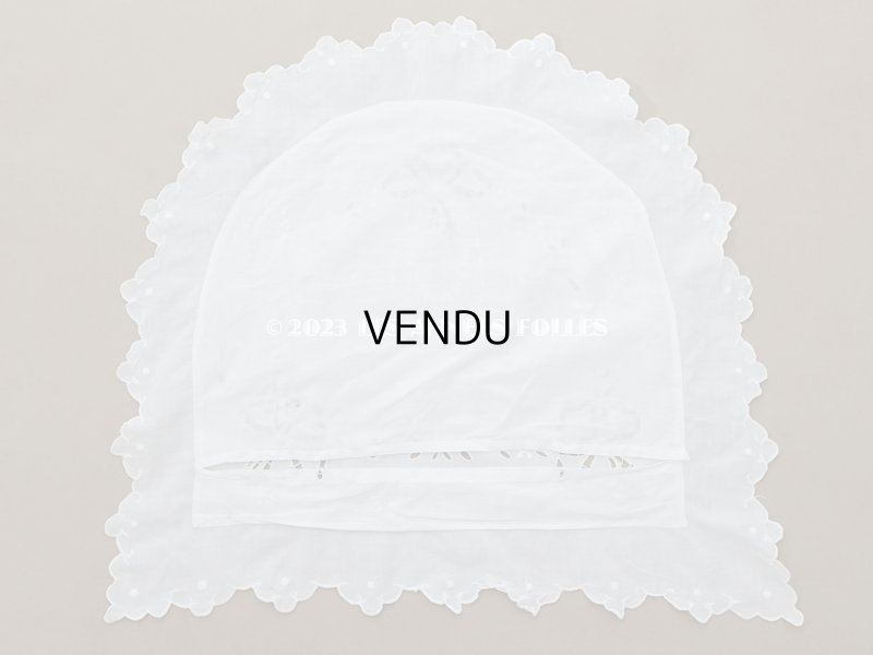 画像9: アンティーク  小さなピローケース  リボンモチーフのホワイトワーク