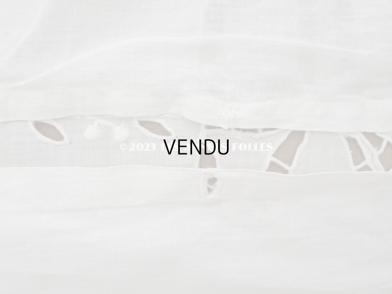 画像10: アンティーク  小さなピローケース  リボンモチーフのホワイトワーク