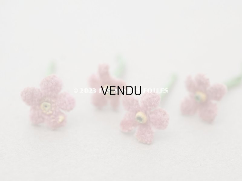 画像2: 【13周年セール対象外】アンティーク 布花材料  小さなベルベットの花びらのセット 4ピースのセット 