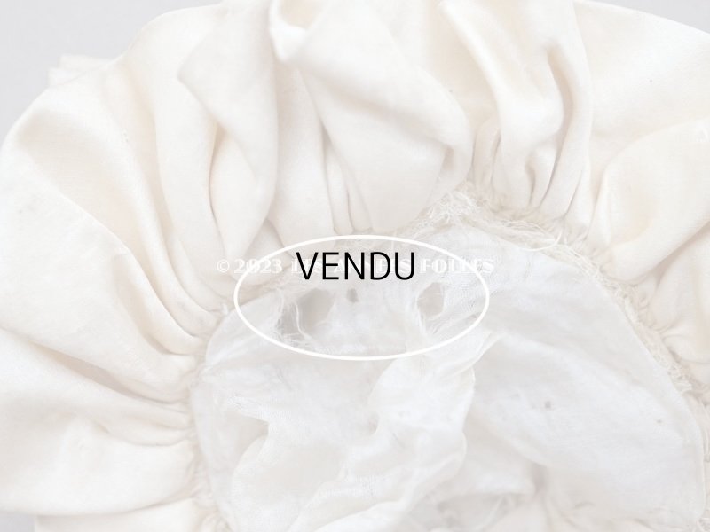 画像11: 19世紀末 アンティーク 小さなドールハット　エクリュのシルクサテン