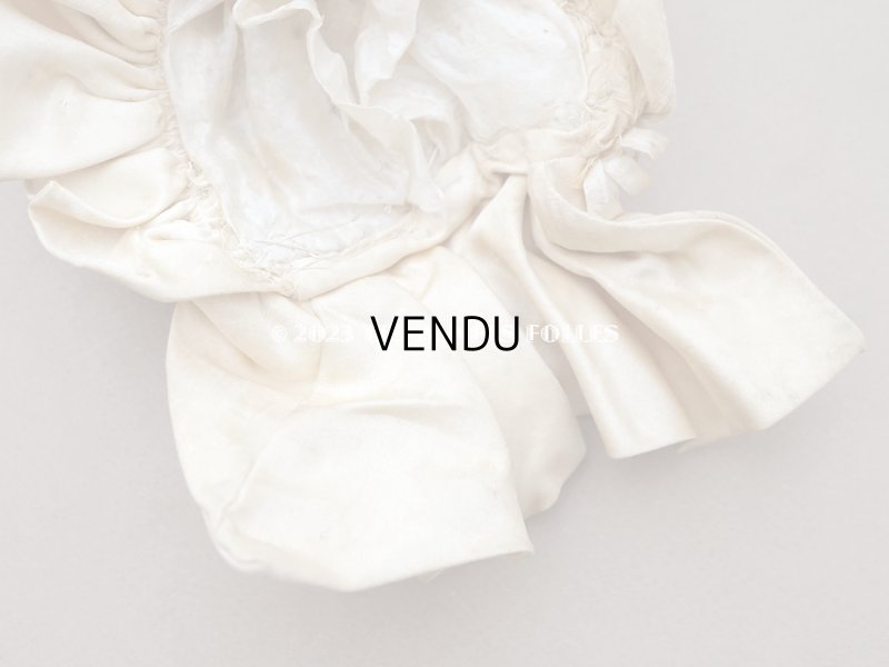 画像10: 19世紀末 アンティーク 小さなドールハット　エクリュのシルクサテン