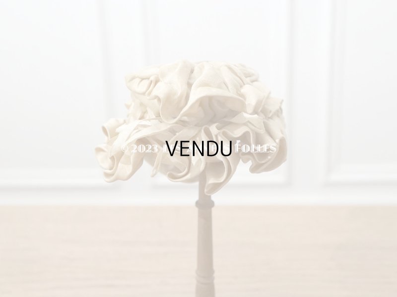 画像4: 19世紀末 アンティーク 小さなドールハット　エクリュのシルクサテン