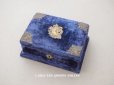 画像1: 19世紀末 アンティーク 裁縫箱　ブルーのベルベット (1)