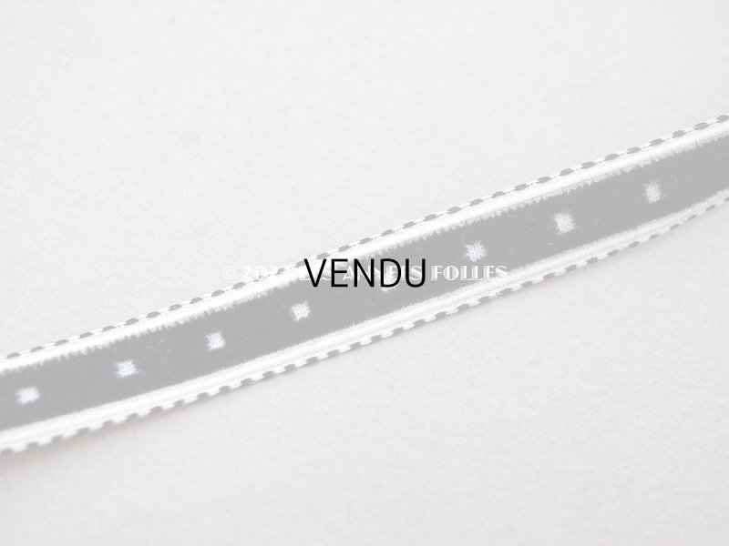 画像3: 19世紀末 アンティーク シルク製 ベルベットリボン 黒＆オフホワイト 1.46m 幅11mm