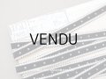 19世紀末 アンティーク シルク製 ベルベットリボン 黒＆オフホワイト 1.46m 幅11mm