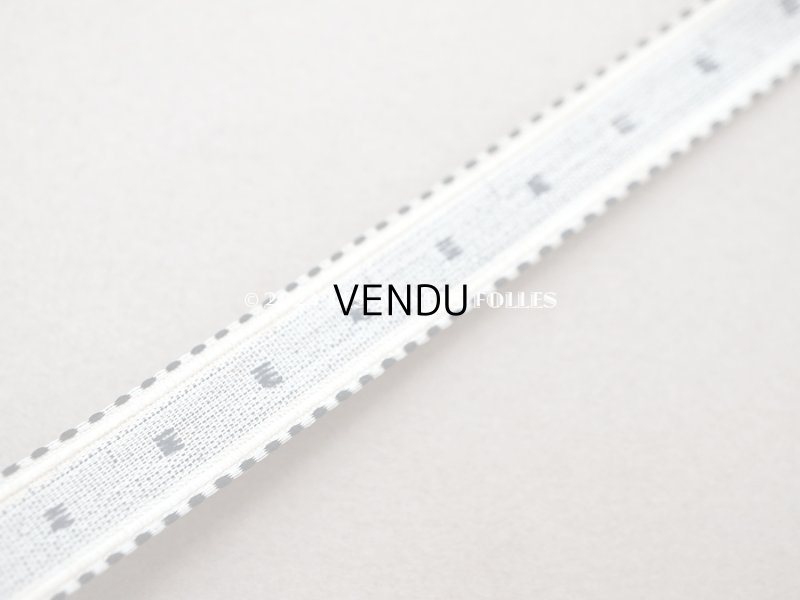 画像6: 19世紀末 アンティーク シルク製 ベルベットリボン 黒＆オフホワイト 1.46m 幅11mm