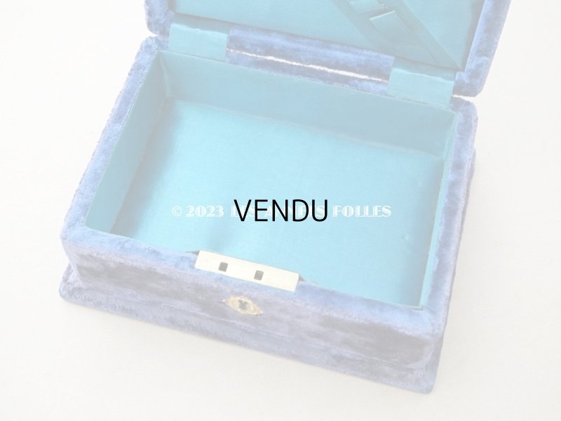 画像3: 19世紀末 アンティーク 裁縫箱　ブルーのベルベット