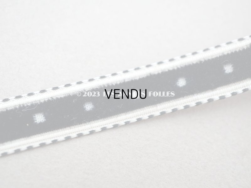 画像5: 19世紀末 アンティーク シルク製 ベルベットリボン 黒＆オフホワイト 1.46m 幅11mm