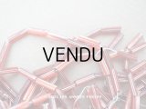 アンティーク ガラスビーズ メタリックレッド＆シルバー 1.5×6.5mm 44g