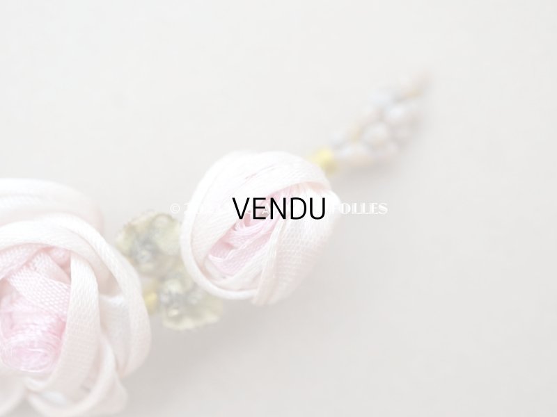 画像5: アンティーク シルク製 薔薇のロココモチーフ ドール用ティアラ