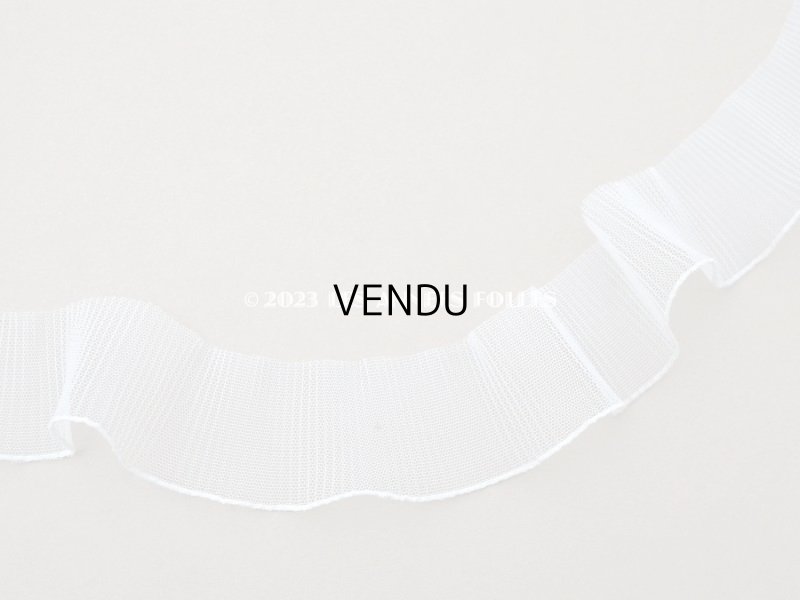 画像4: アンティーク チュールレースのプリーツリボン グレイッシュホワイト  1.65m 4cm幅