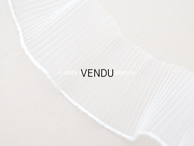 画像5: アンティーク チュールレースのプリーツリボン グレイッシュホワイト  1.65m 4cm幅