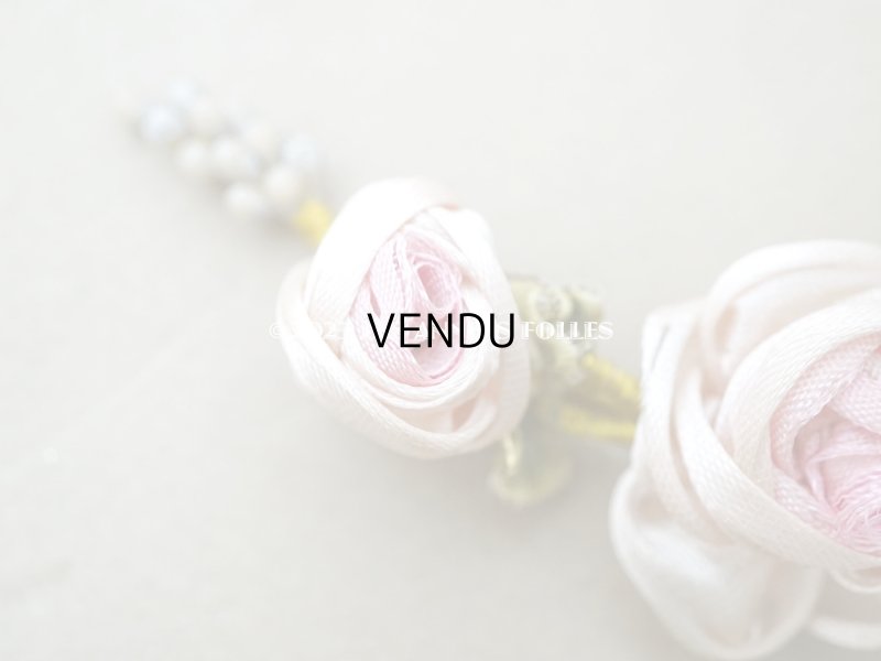 画像3: アンティーク シルク製 薔薇のロココモチーフ ドール用ティアラ