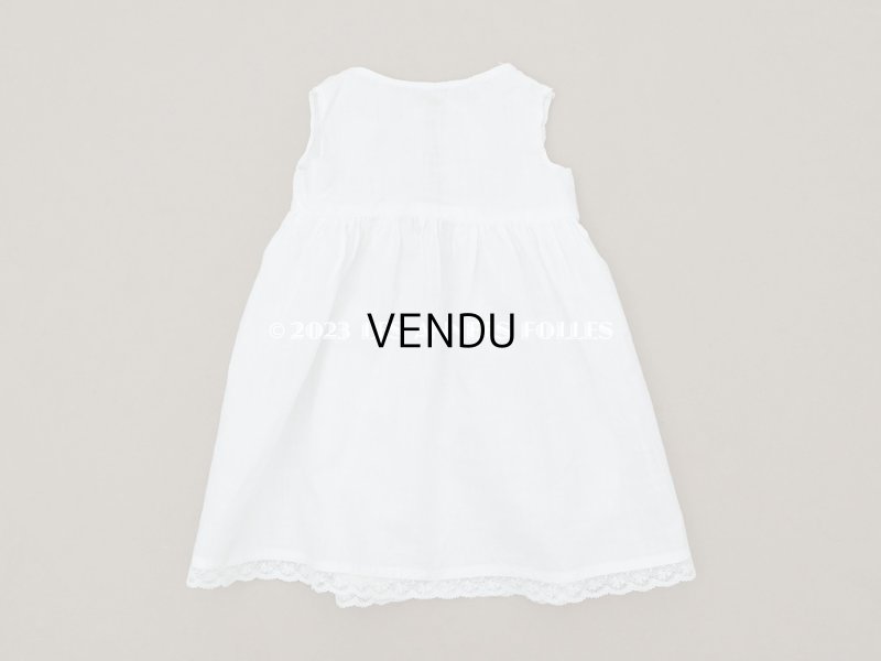 画像12: 1900年頃 アンティーク ドール用ドレス 下着付き ドット刺繍のコットンファブリック