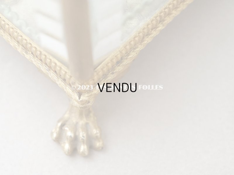 画像13: 19世紀 アンティーク クリスタルのジュエリーボックス カーキのシルク製クッション